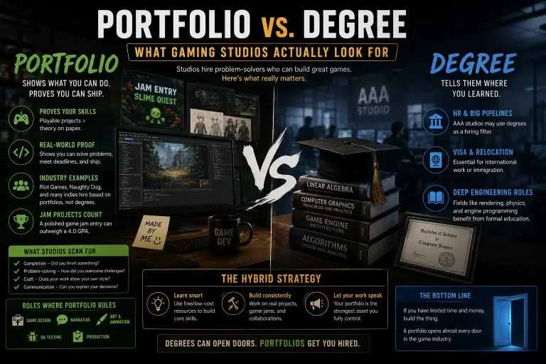 Portfolio vs degree in game development